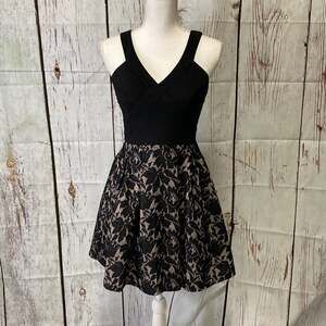 Crystal Doll Black Bodice with Criss Cross Design Dress